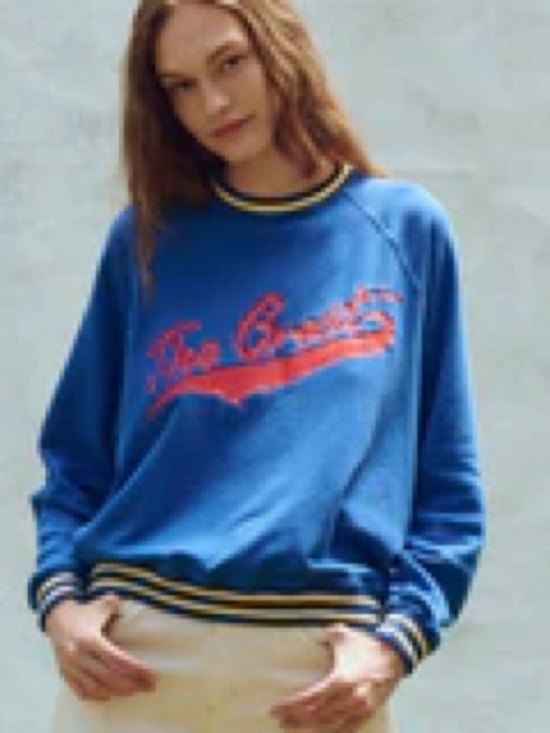 THE GREAT. Tops - THE GREAT. The Varsity College
Sweatshirt in Cambridge Blue, Size  Medium